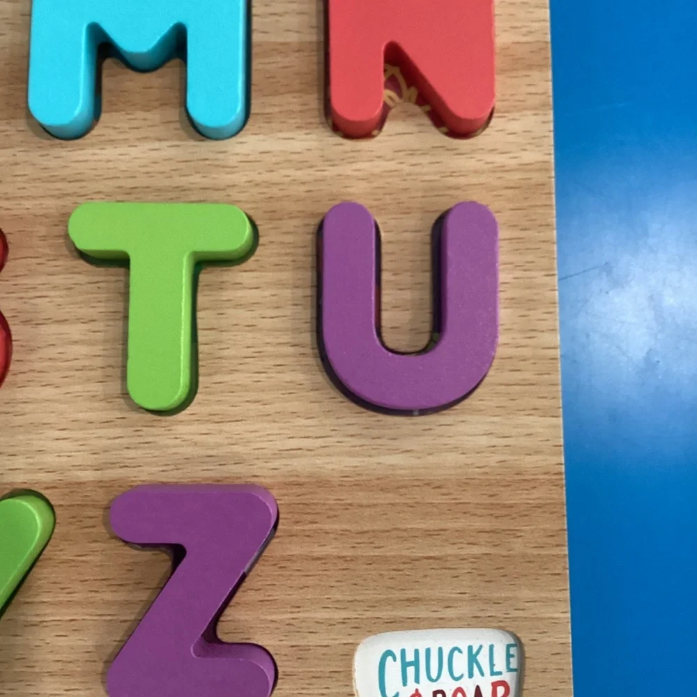 Chuckle & Roar 2pk. Wooden Puzzles Alphabet and Numbers ABC's & 123's NEW